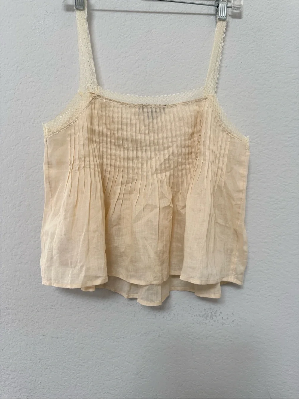 J Crew Lace Trim Tank Top Ramie - Picture 3 of 5